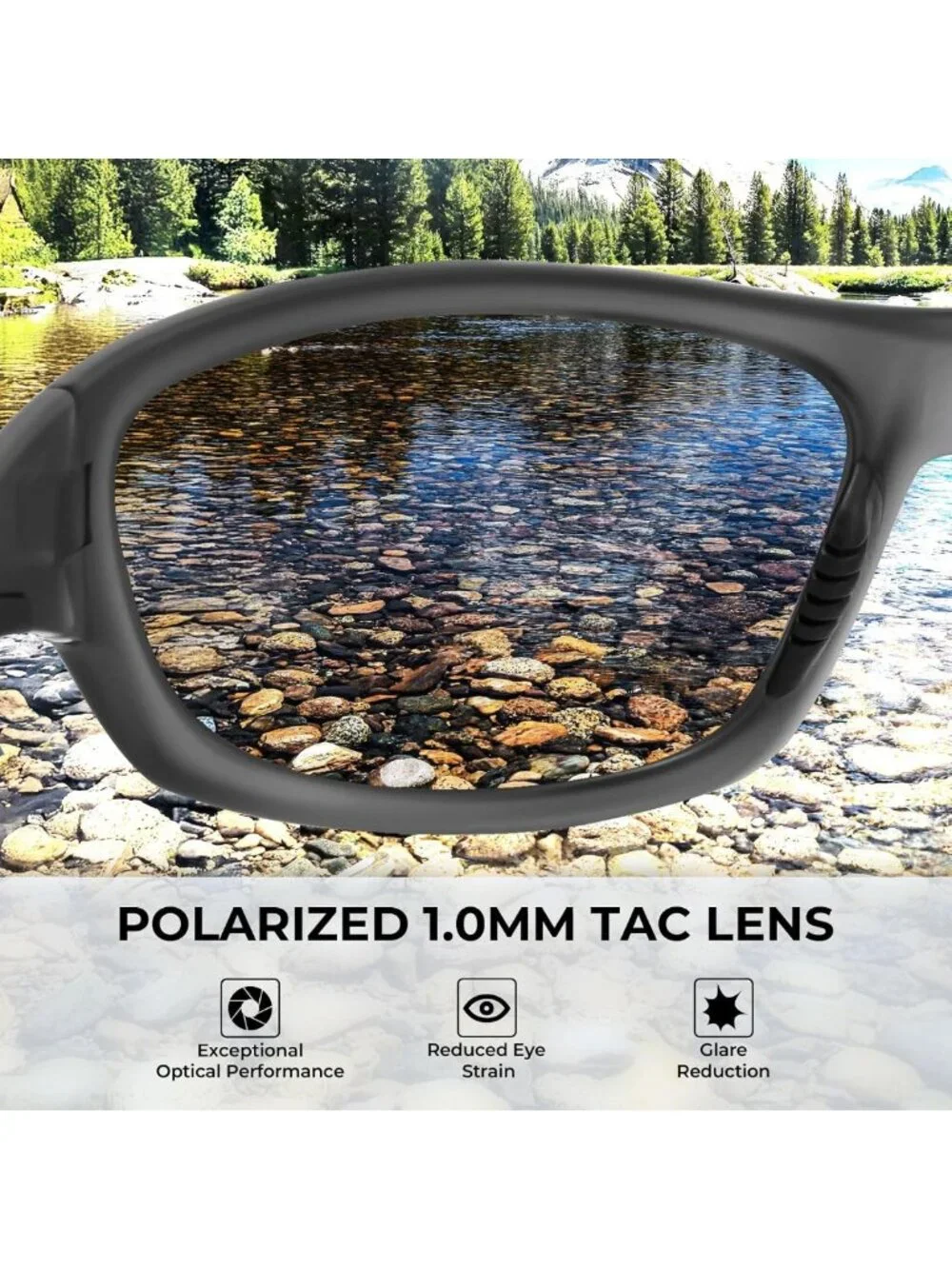 Polarized Sport Sunglasses for Men & Women, UV Protection, Wrap Design for